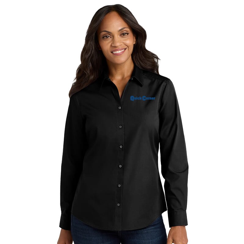 QuickCorner Ladies Port Authority Long Sleeve Carefree Poplin Shirt 