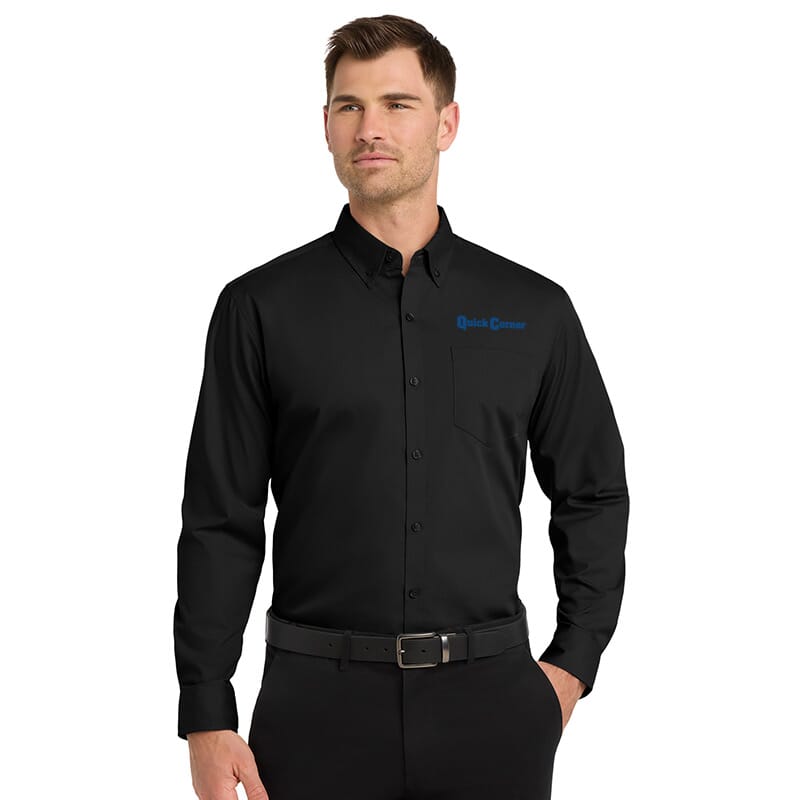 QuickCorner Men's Port Authority Long Sleeve Carefree Poplin Shirt 
