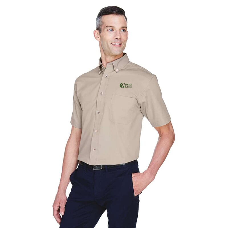 QuickCorner Market Men's Easy Blend Twill Dress Shirt with Stain-Release 