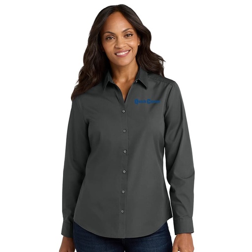 [101174673] QuickCorner Ladies Port Authority Long Sleeve Carefree Poplin Shirt 